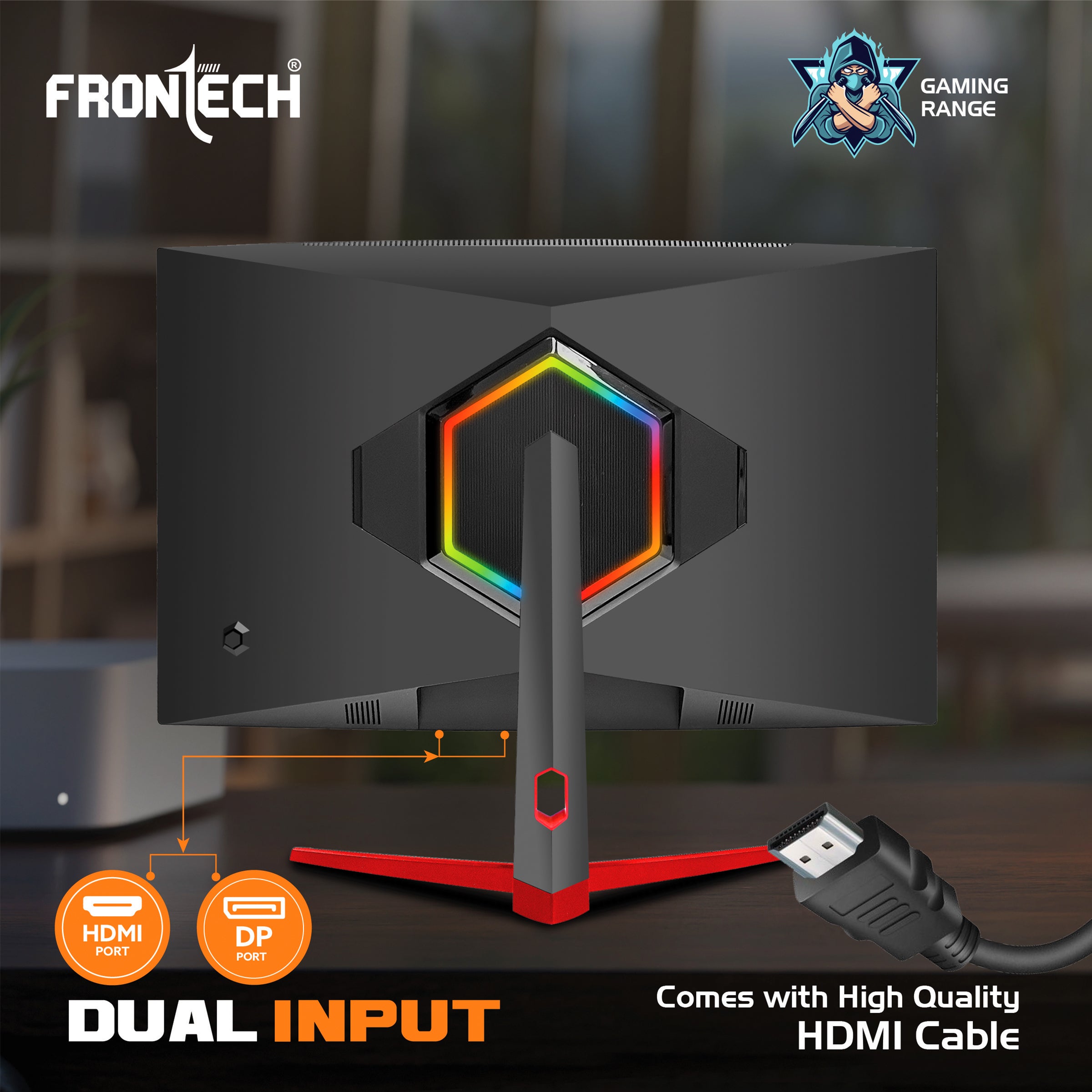 Frontech 27-inch (68.58 cm) Curved Gaming Monitor | 200Hz Refresh Rate | Full HD 1080p | Free Sync | Flicker-Free | HDMI & DP Dual Input (MON-0052) Frontech 27-inch (68.58 cm) Curved Gaming Monitor | 200Hz Refresh Rate | Full HD 1080p | Free Sync | Flicker-Free | HDMI & DP Dual Input (MON-0052)